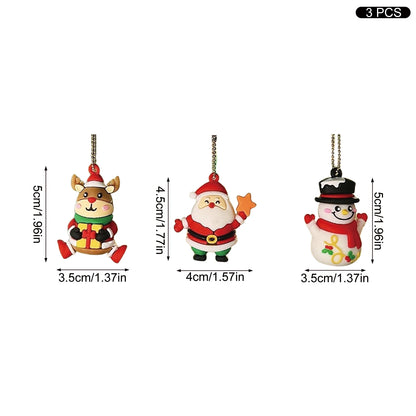3/5Pcs Xmas Car Mirror Ornaments Set – Santa & Reindeer Decor 3pcs – Car Accessories | MotorWorld Marketplace