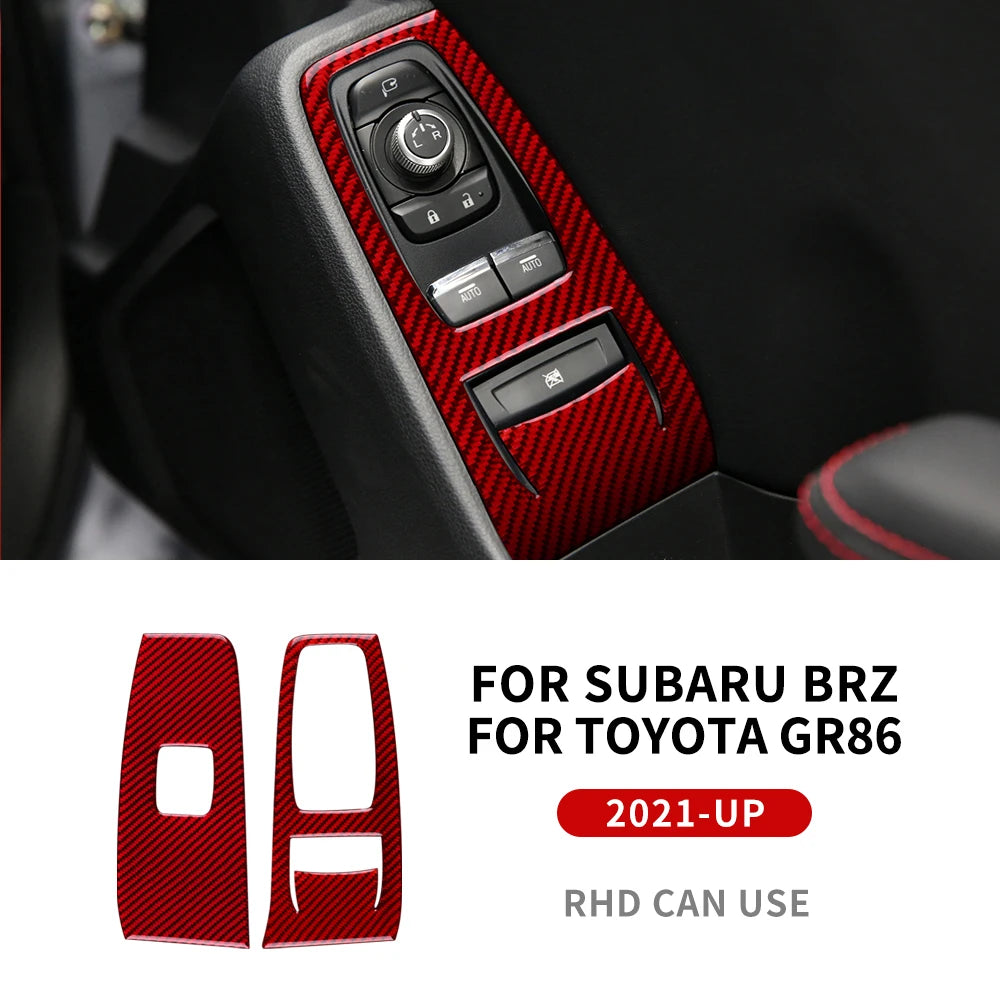 Real Carbon Fiber Door Panel Sticker for BRZ GR86 21-24 Type A For RHD Red – Car Accessories | MotorWorld Marketplace