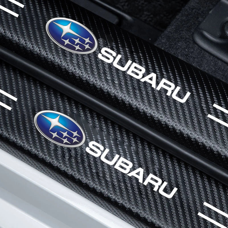 (NOT SOLD TO EUROPE) Subaru Door Sill Carbon Fiber Scuff Plate Sticker Set – Car Accessories | MotorWorld Marketplace