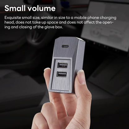 Tesla Model Y/3 Glovebox USB Hub Type-C Splitter Dock