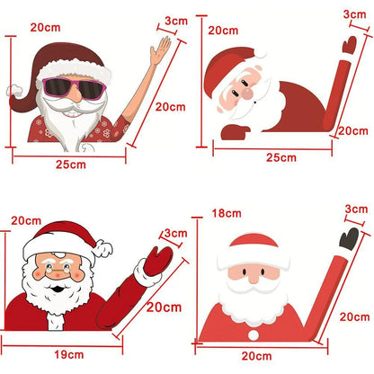 Christmas Car Window Sticker – Santa Elk Glass Decor, Durable
