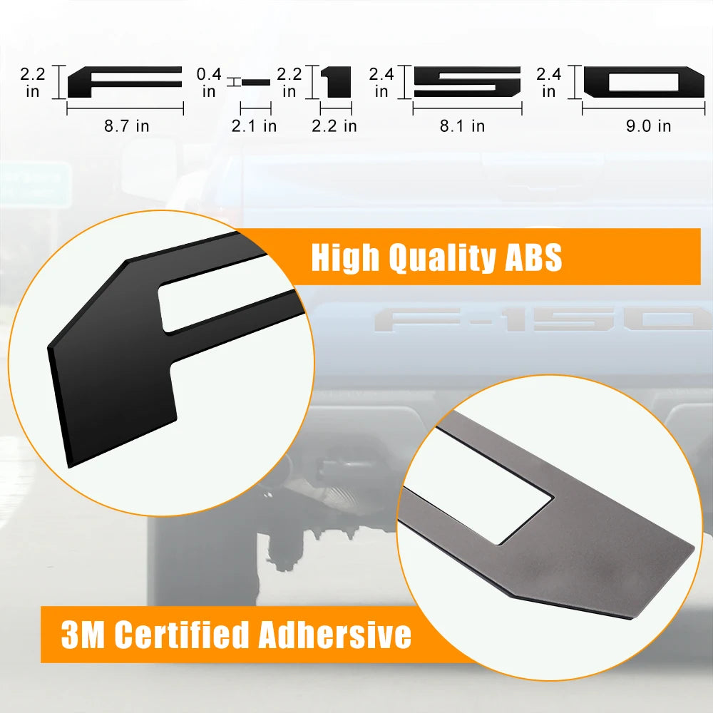 Black F-150 Rear Emblem Badge Sticker for Ford