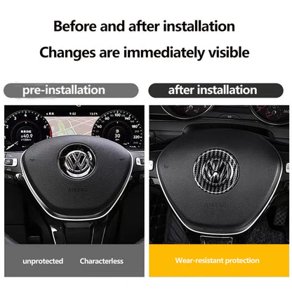ABS Carbon Fiber Steering Badge for Volkswagen