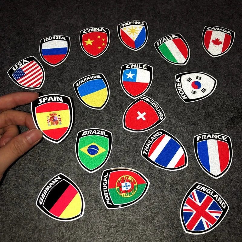 3D Reflective National Flag Sticker Motorcycle Parts Car Decal Korea France Russia Spain Brazil Chile ukraine British Italy USA – Car Accessories | MotorWorld Marketplace