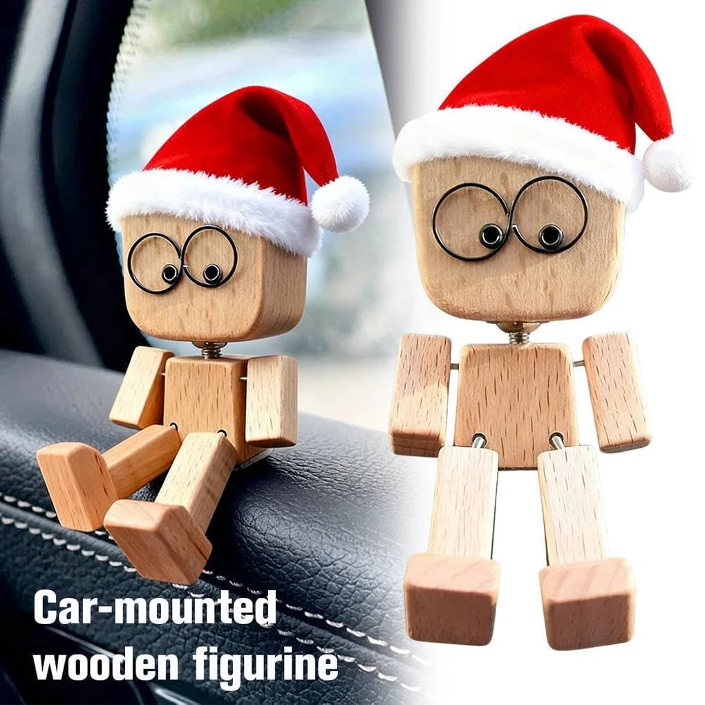 Handmade Shaking Wooden Man - Pro Car Dashboard Xmas Decor