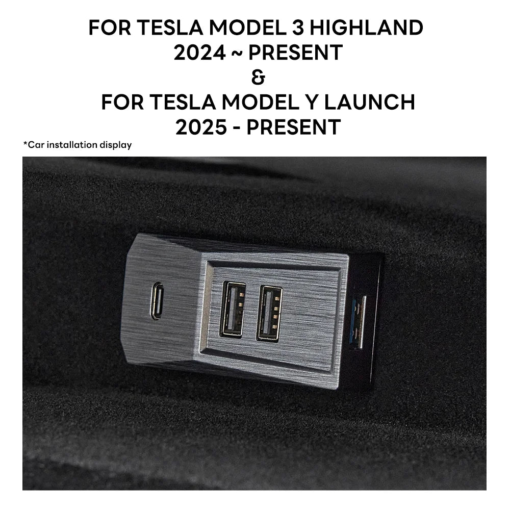 Tesla Model Y/3 Glovebox USB Hub Type-C Splitter Dock