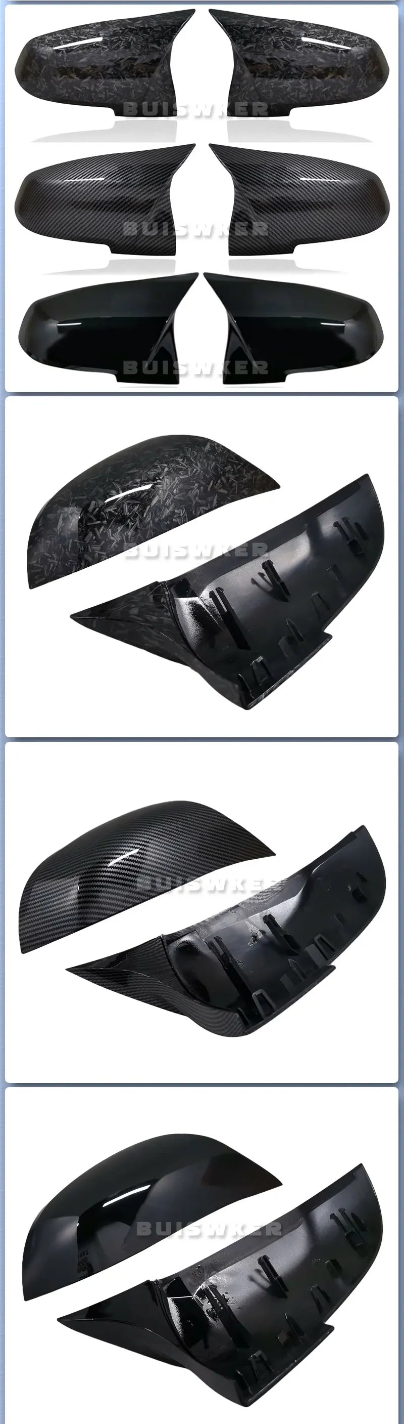 Coques de rétroviseurs en fibre de carbone pour BMW F20 F30 F32 style M3 M4