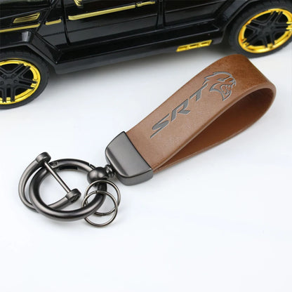 Porte-clés en cuir tissé de qualité supérieure pour Ford Mustang et SRT