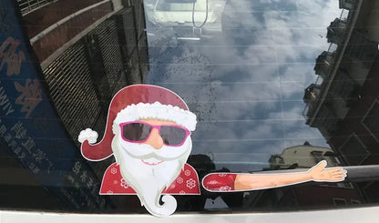 Christmas Car Window Sticker – Santa Elk Glass Decor, Durable