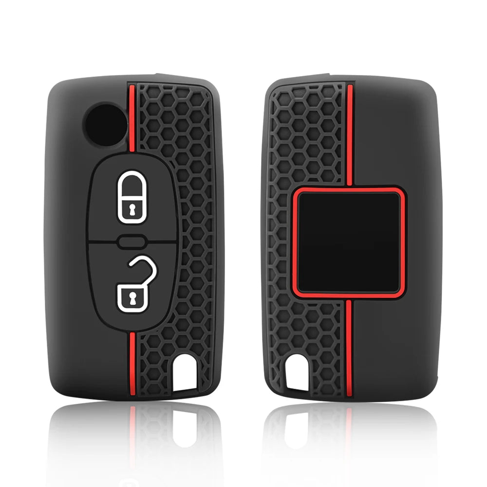 Premium Silicone Flip Key Cover for Peugeot & Citroen Models
