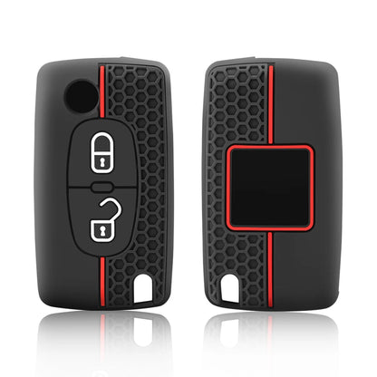 Premium Silicone Flip Key Cover for Peugeot & Citroen Models