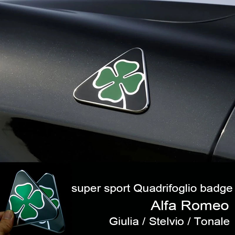 Super Sport Quadrifoglio Black Fender Badge for Giulia Stelvio
