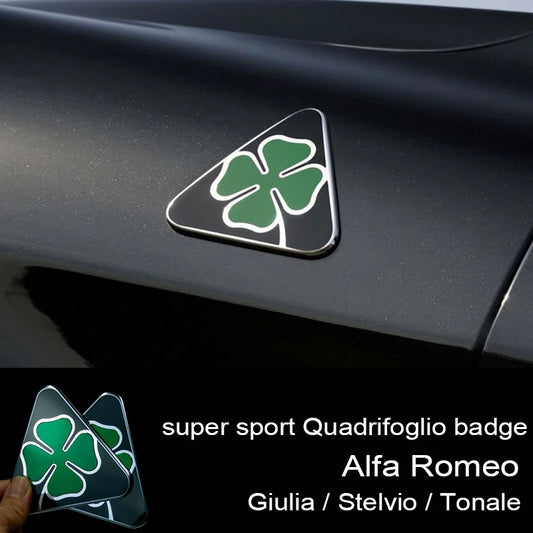 Super Sport Quadrifoglio Black Fender Badge for Giulia Stelvio