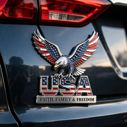 USA Eagle 3D Metal Emblem – Faith, Family & Freedom Decal – Car Accessories | MotorWorld Marketplace