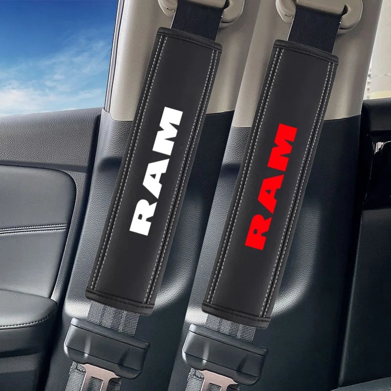2Pcs Leather Seat Belt Covers for RAM 1500/2500/3500