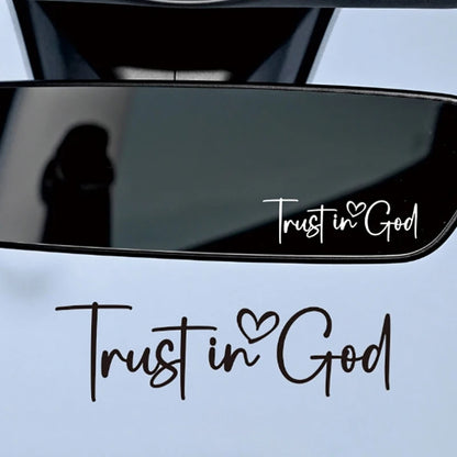 Trust In God Mirror Decal – Faith Vinyl for Car Professionals