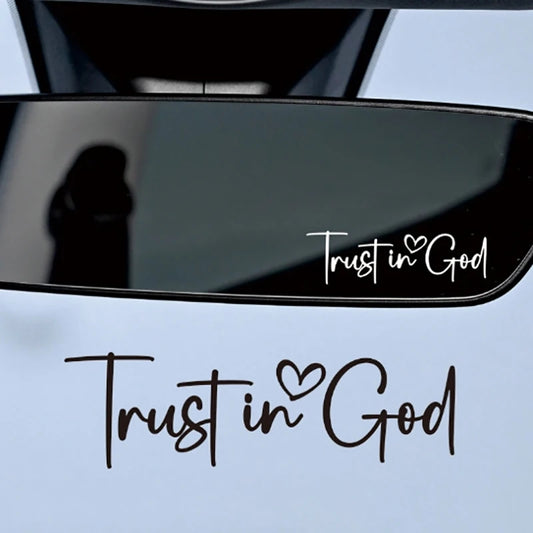 Trust In God Mirror Decal – Faith Vinyl for Car Professionals