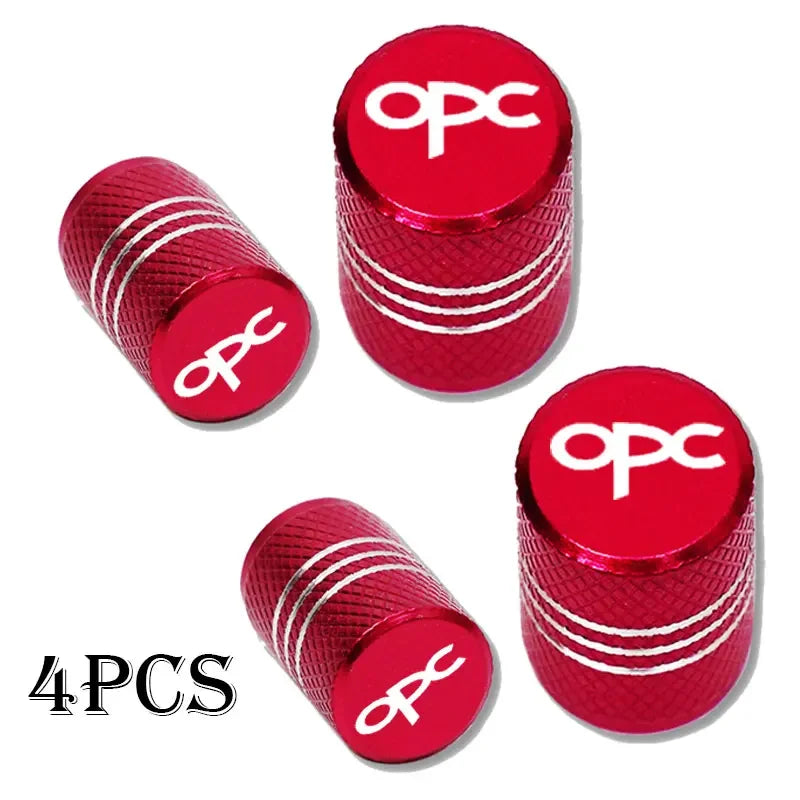 4pcs Opel OPC Tire Valve Caps Waterproof Stem Covers Set