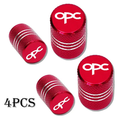 4pcs Opel OPC Tire Valve Caps Waterproof Stem Covers Set