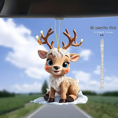 Acrylic Reindeer Baby Decor – Festive Car & Tree Ornament