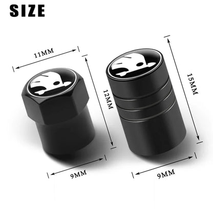 4PC Metal Valve Caps for Skoda