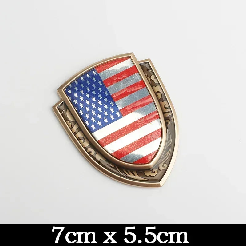 3D Metal Flag Emblem Badge Decal for BMW Audi Toyota USA Gold – Car Accessories | MotorWorld Marketplace