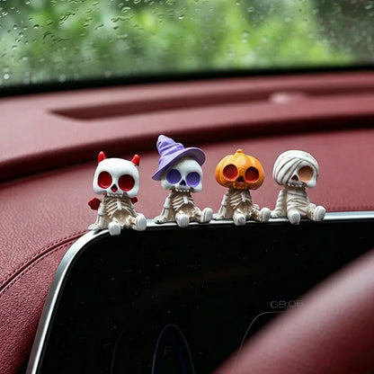 4PCS Halloween Skeleton Figurines – Gothic Car & Desk Decor 4PCS – Car Accessories | MotorWorld Marketplace