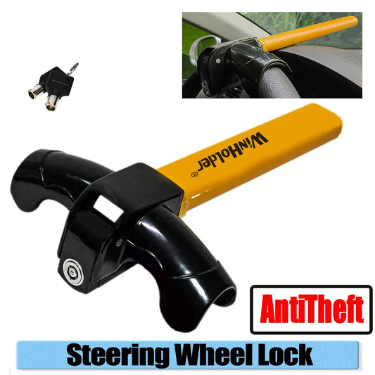 Universal Car Steering Wheel Lock – High-Security Anti-Theft T-Bar Immobilizer