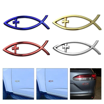 Waterproof Ichthys Car Sticker – Christian Fish Badge Decal – Car Accessories | MotorWorld Marketplace
