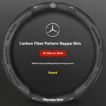 Mercedes-Benz Carbon Fiber Leather Steering Wheel Cover AntiSlip