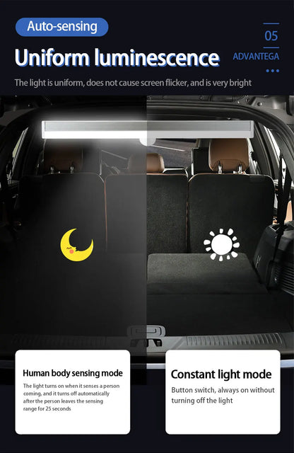 Lampe de voiture rechargeable USB SEAMETAL avec capteur à induction automatique