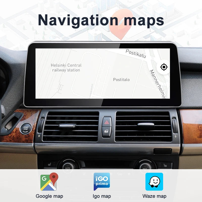 "2024 12.3" Android System with Wireless CarPlay for BMW X5/X6 – GPS Navigation