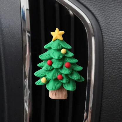 3D Christmas Car Air Vent Aroma Clip – Santa & Elk Resin Decor