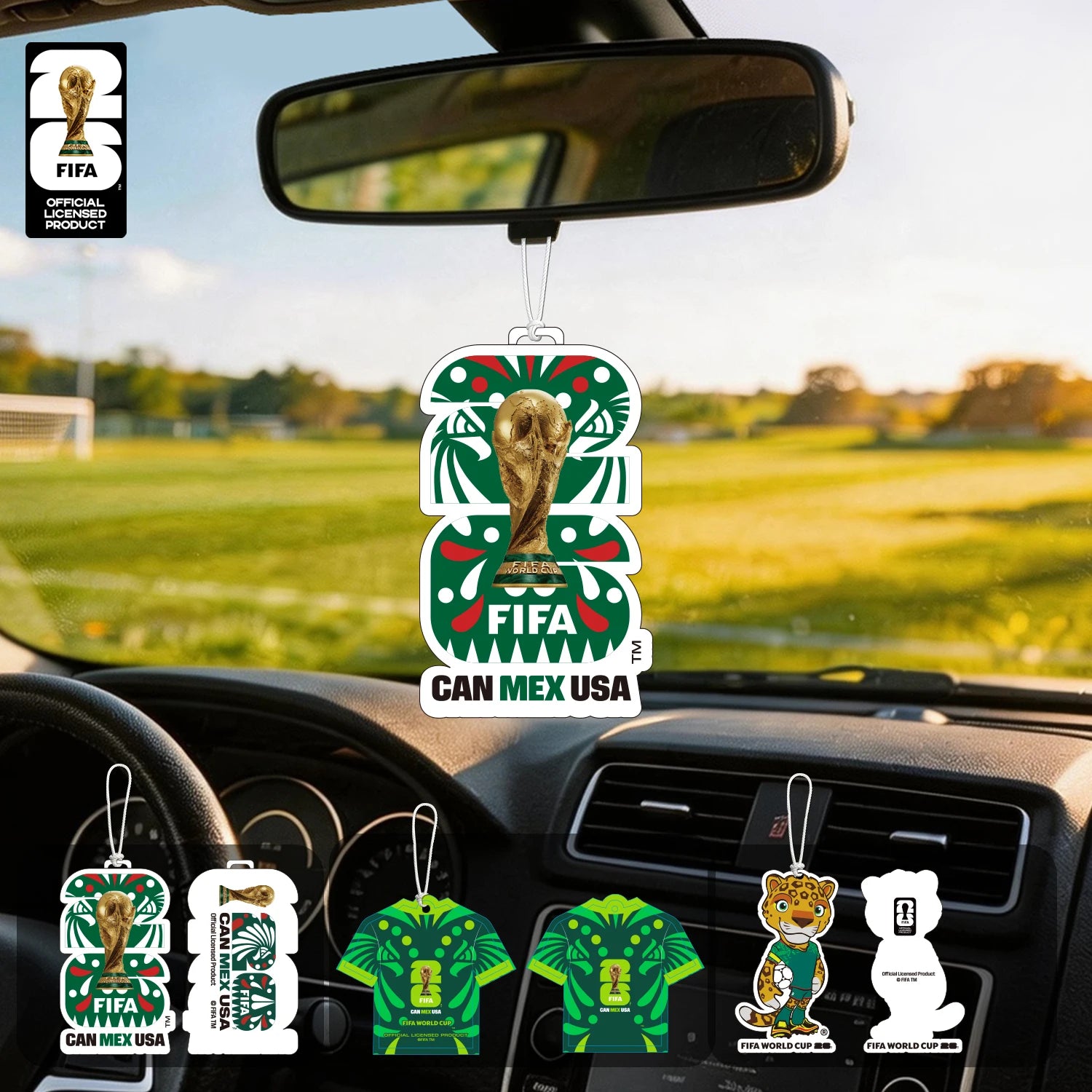 FIFA World Cup 2026 Official 3 Pack Car Air Freshener with Trophy Mascot & Host City Design, Long Lasting Scent for Car & Home FBAF2 – Car Accessories | MotorWorld Marketplace