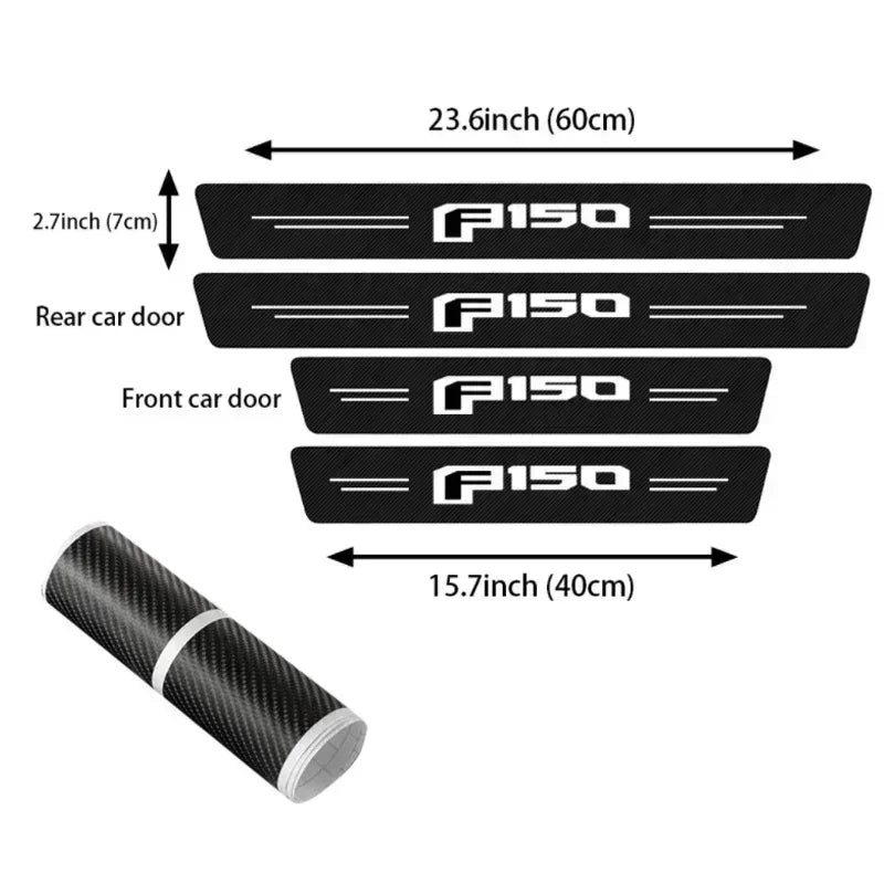 Protection de seuil de porte en fibre de carbone pour Ford F150 2023