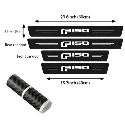Protection de seuil de porte en fibre de carbone pour Ford F150 2023
