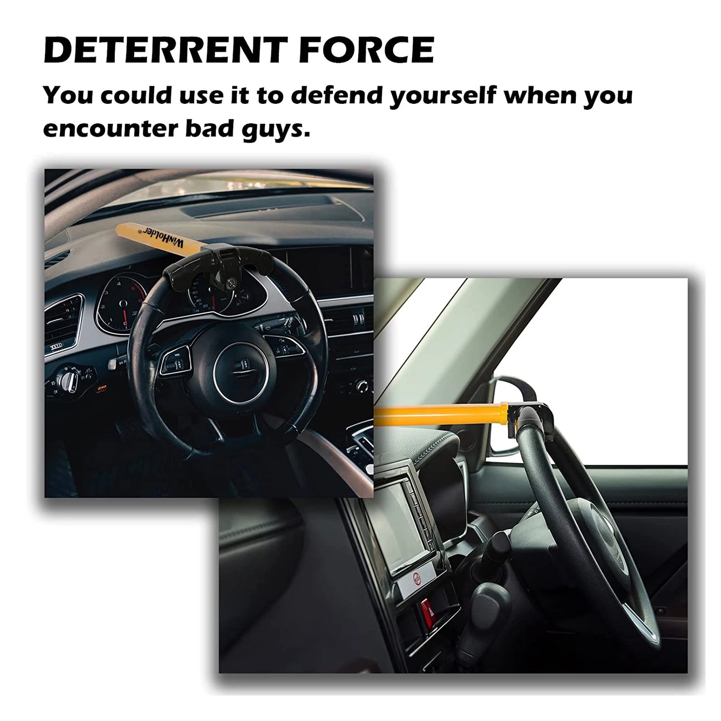 Universal Car Steering Wheel Lock – High-Security Anti-Theft T-Bar Immobilizer