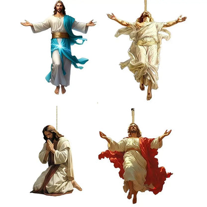 2D Jesus Rearview Mirror Pendant – Catholic Car Decor