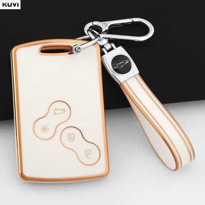 Golden TPU Smart Key Case for Renault Clio/Megane/Koleos