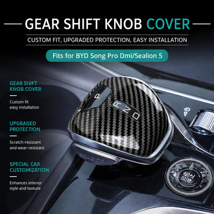 BYD Song Pro DMI Gear Shift Knob Cover Carbon Fiber Shell – Car Accessories | MotorWorld Marketplace