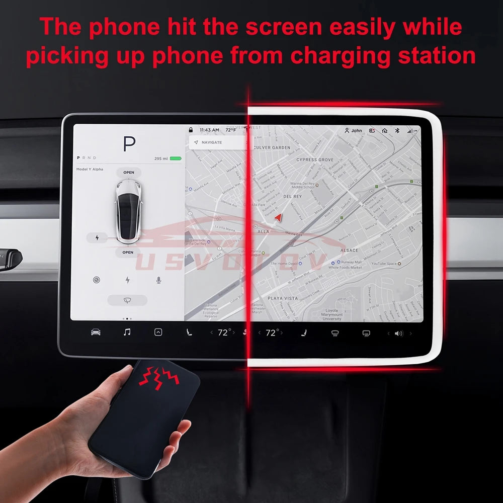 Silicone Screen Frame & Mirror Protector for Tesla Model 3/Y