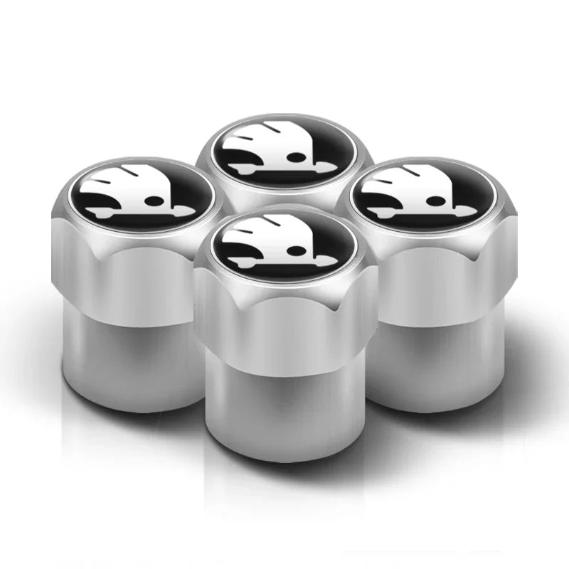 4PC Metal Valve Caps for Skoda