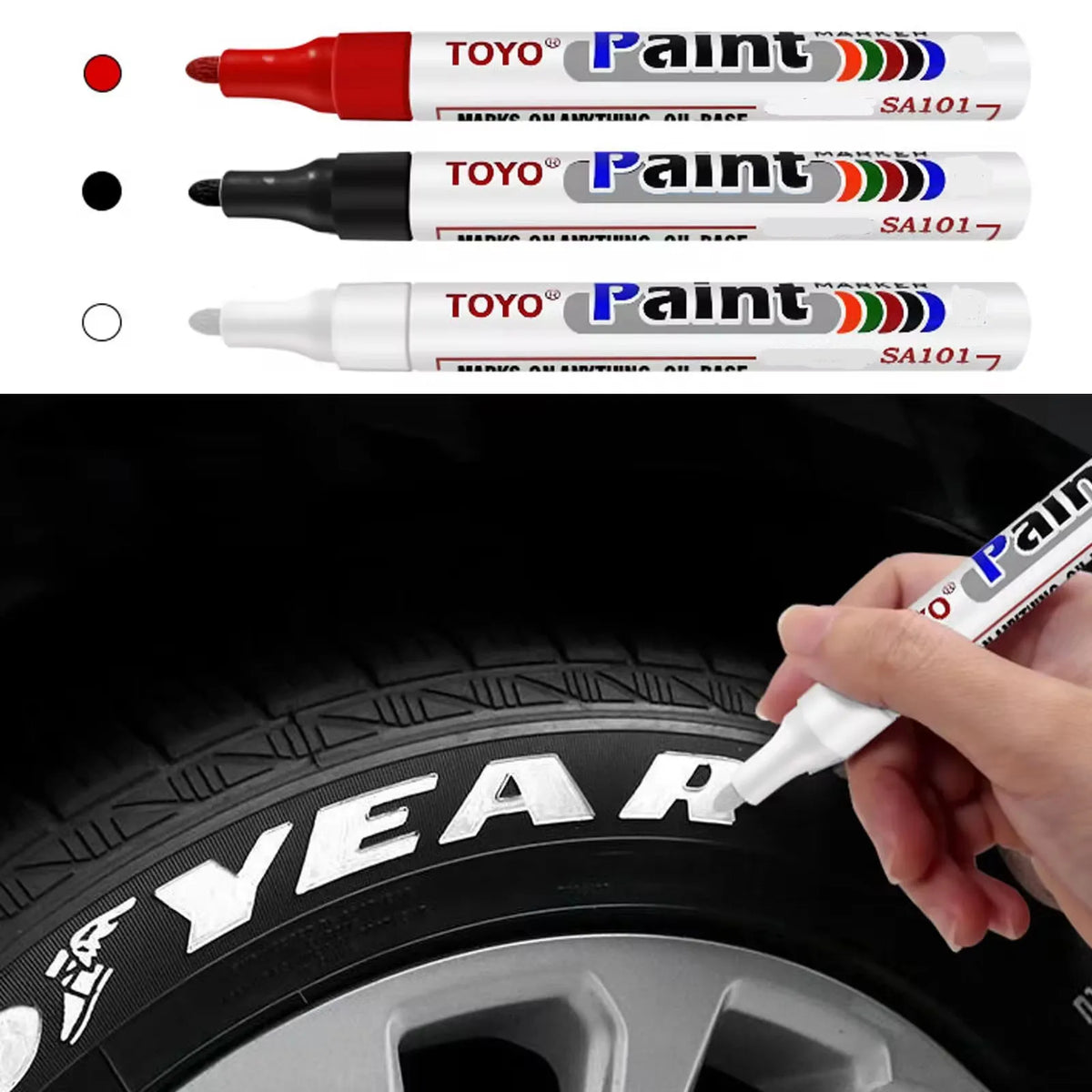 White Waterproof Tyre Paint Marker Pen – Permanent, Pro Grade – Car Accessories | MotorWorld Marketplace