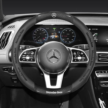 Mercedes-Benz Carbon Fiber Leather Steering Wheel Cover AntiSlip