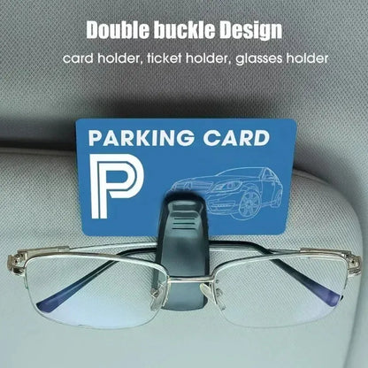 2PCS Universal Car Sun Visor Glasses & Card Clip Holder Set
