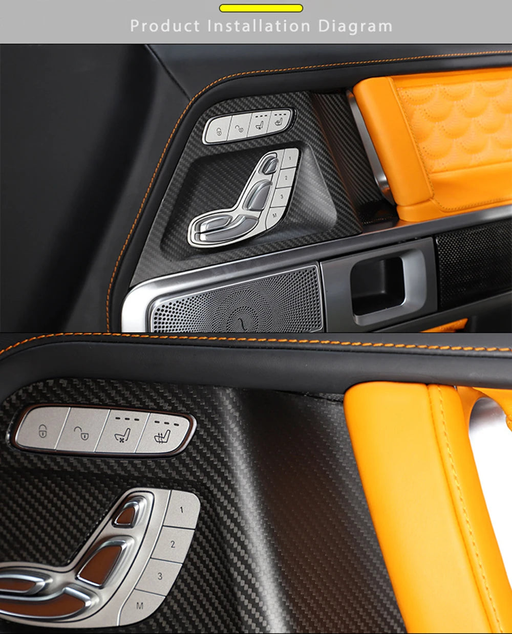 (NOT SOLD TO USA) Real Carbon Fiber Seat Switch Trim for G-Class W465 2025+ – Car Accessories | MotorWorld Marketplace
