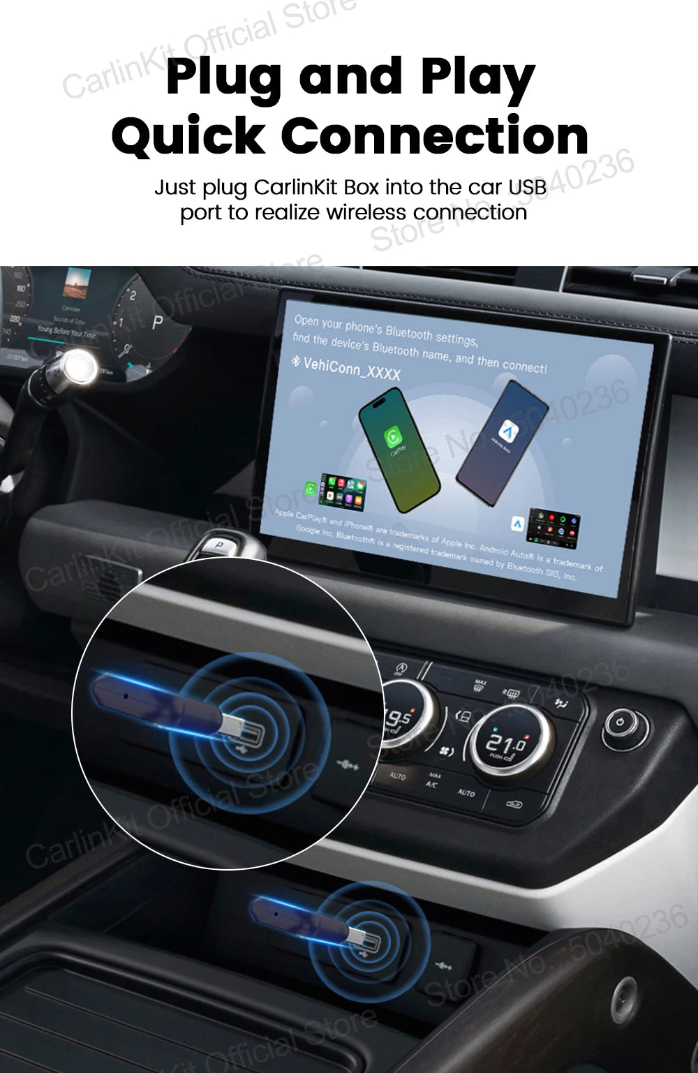 CarlinKit 5.0 Mini Adapter Wireless CarPlay & Android Auto