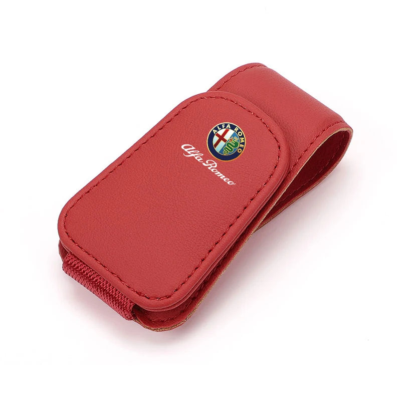 Premium Leather Sun Visor Glasses Clip for Alfa Romeo GT