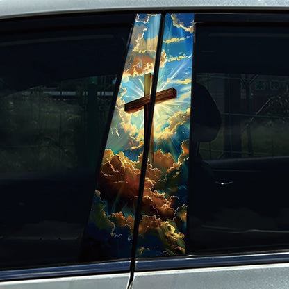 God Prayer Jesus Cross B-Pillar Sticker Waterproof Decal
