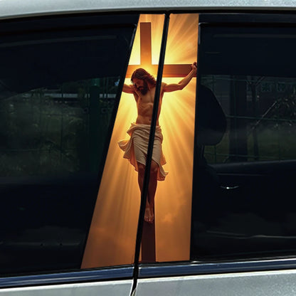 God Prayer Jesus Cross B-Pillar Sticker Waterproof Decal